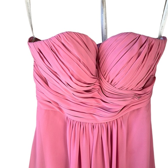 Bill Levkoff Knee Length Mauve Strapless Pleated Gown Dress. Size 10 - Picture 2 of 11